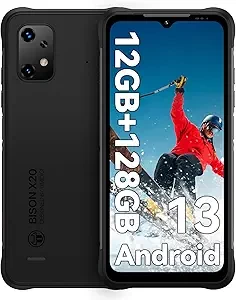 UMIDIGI Unlocked Cell Phone, Bison X20 Android 13 Rugged Smartphones, IP68/IP69K Waterproof Phone, 6000mAh 12 (6+6)+128GB/TF 1TB Expand, 6.53" Screen NFC AGPS, 4G Dual SIM Outdoor Mobile Phone
