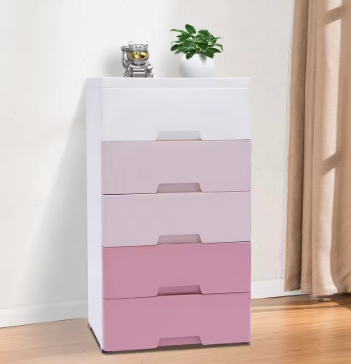 Storage Cabinet 5-layer Storage Drawers Pink Toys Home Bedroom Storage Dressers