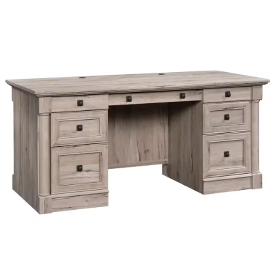 Executive Desk, L: 65.12" x W: 29.53" x H: 29.61", Split Oak finish