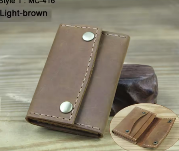 Luxury Handmade Crazy horse Genuine Leather Card Holder Men Card ID Holders Women Business Card Wallet Card Case Purse Bag Gift
