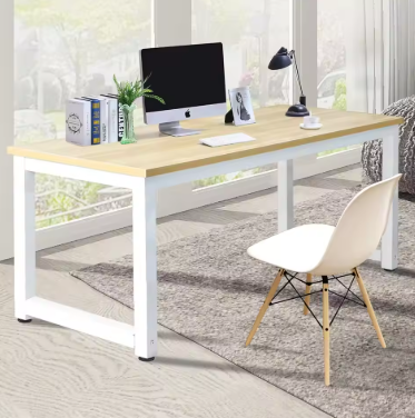 Modern Computer Desk 63 Inch Large Office Desk, Writing Study Table for Home Office Desk Workstation Wide Metal Sturdy Frame
