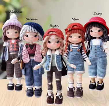 Handmade Crochet Girls Crochet Amigurumi Dolls Hook Material Set Knitting Yarn For Home Accessories Pattern Craft Toy Ornaments