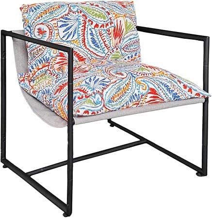 Patio Dining Chairs, Outdoor Patio Furniture Set Armchair with Chair Cushions Seatback All Weather Metal Patio Furniture Iron Frame for Patio Deck Garden Yard Balcony Living Room Porch Poolside