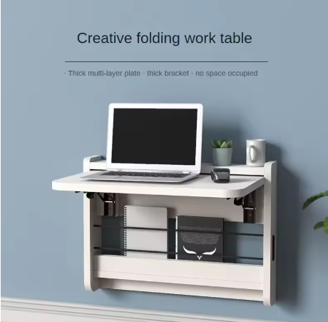 Wall Hanging Folding Table Solid Wood Storage Rack Multi-functional Wall Metope Laptop Computer Table Small Family Folding Table