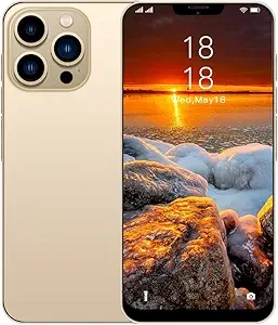 Smartphone Unlocked Cell Phone IP14pro 6.7inch HD Cheap Phones 2GB/16GB Android 10 Straight Talk Phone 5000mAh 128GB Extension Dual Sim Boost Mobile Phones (Gold)