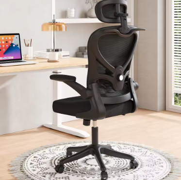 Ergonomic Mesh Office Chair, Gaming Racing Computer Adjustable with 3D Headrest Flip-Up Arms High Back Coat Hanger Tilt Function