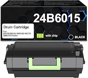 24B6015 Toner Cartridge Black Compatible with M5155 M5163 XM5163 M5170 XM5170 Printer (1Pack,with Chip)