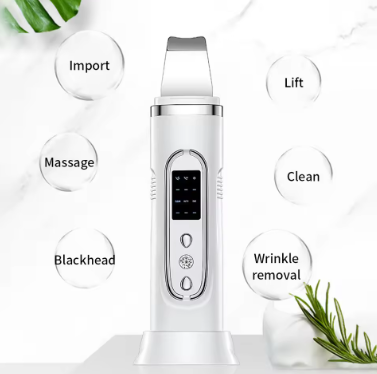 Ultrasonic Skin Scrubber Replacement EMS Pulse Micro Peeling Shovel Face Pore Deep Cleaning Blackhead Remover Skin Lifting Care
