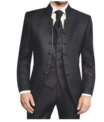 3Pieces Men Wedding Suit Prom Dress Men Suit Set Slim Fit Tuxedo Male Blazer Customized British Style Groom Clothing
