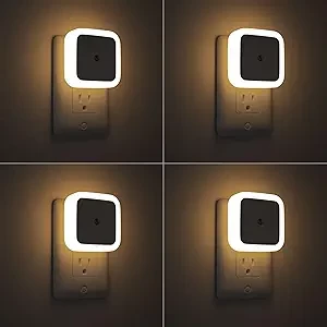 Sujeet Night Light, Night Lights Plug into Wall 4-Pack, Nightlight Plug in Night Light, Dusk to Dawn Night Lamp Led Night Light for Bedroom, Bathroom, Hallway Warm White