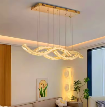 Modern home decoration salon lamps for living room smart crystal Pendant lights dining room indoor lighting