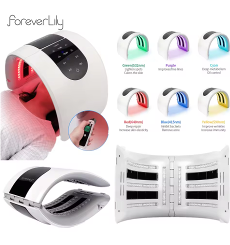 2 IN 1 Foldable 7 Color LED Photon 30-60℃ Heating Threapy Face&Body Mask Machine Salon Home Use Skin Rejuvenation Acne Skin Care