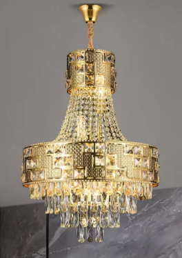 Luxury K9 Crystal chandelier 40/50/60CM Gold Crystal Lamp Living room Restaurant store Exhibition hall Modern LED chandelier