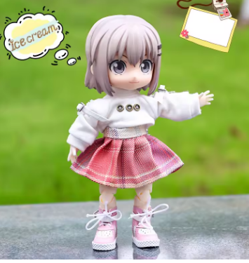 ob11 baby clothes bjd skirt Cute plaid skirt pleated skirt for obitsu11,GSC,1 / 12bjd doll clothes doll accessories Toy