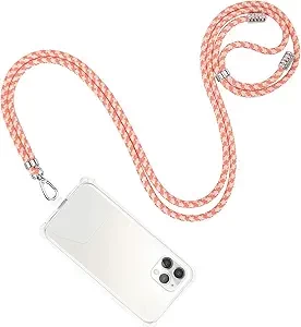 takyu Phone Lanyard, Universal Cell Phone Lanyard with Adjustable Nylon Neck Strap, Phone Tether Safety Strap Compatible for Most Smartphones (DPink)