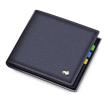 BISON DENIM Genuine Leather Men Wallets Brand Luxury RFID Bifold Wallet Zipper Coin Purse Business Card Holder Wallet N4470