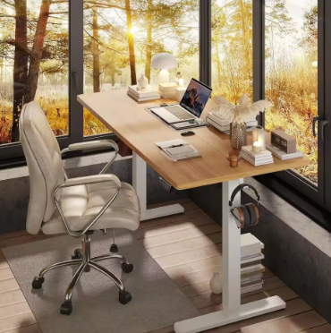 Standing Desk Adjustable Height, Large Desk Board Computer Desk For Home Office Stand Up Desk, 55 X 24 Inches, Natural