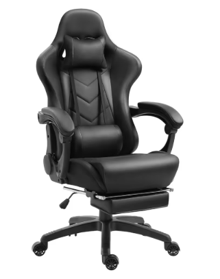 Gaming Chair, Ergonomic Recliner with Massage Lumbar Support, Office Armchair for Computer E-Sports Gamer Chairs with Footrest